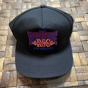 Rhude  Los Angeles Logo Embroidered Varsity Hat Black